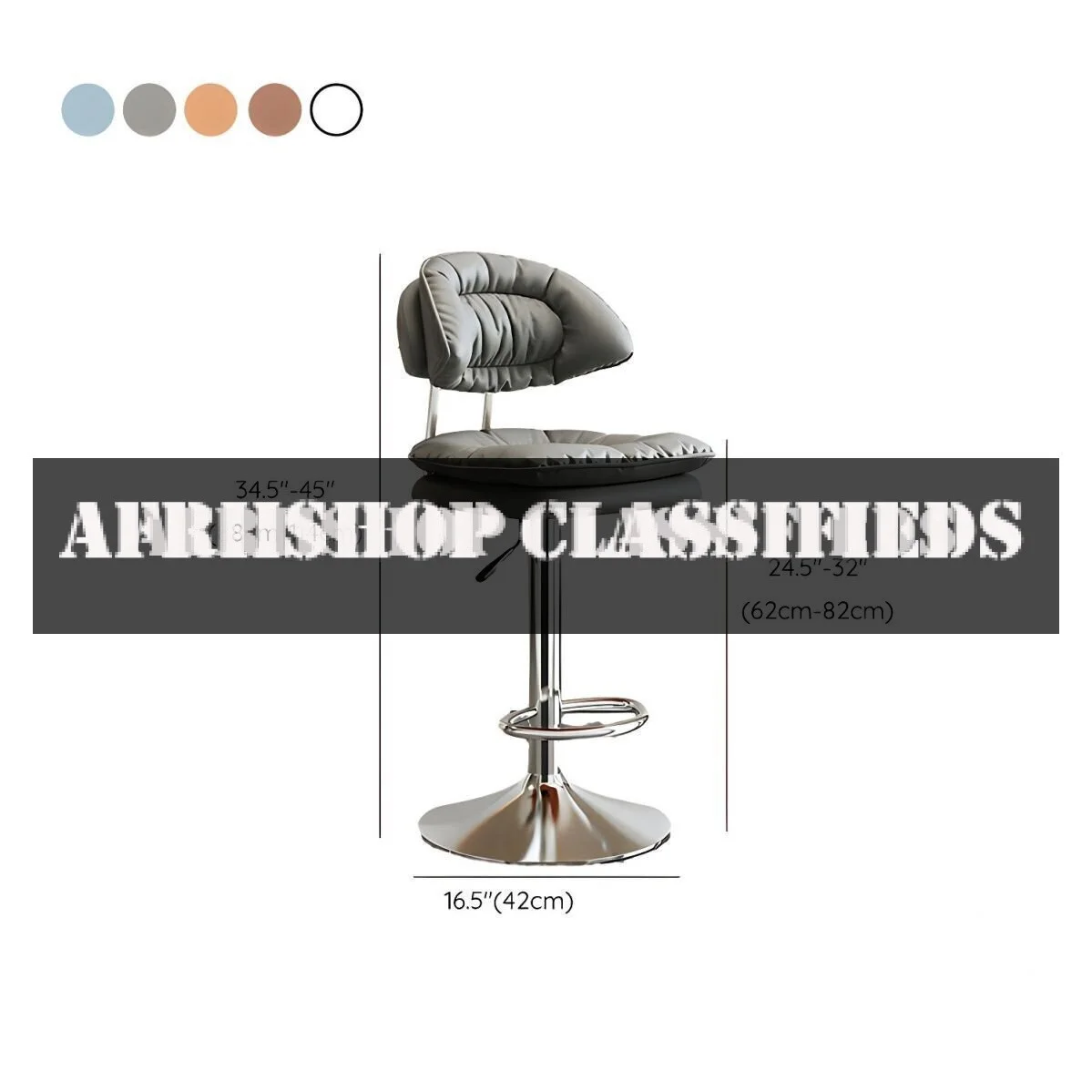 Barstool; Height Adjustable Swivel Bar Stools