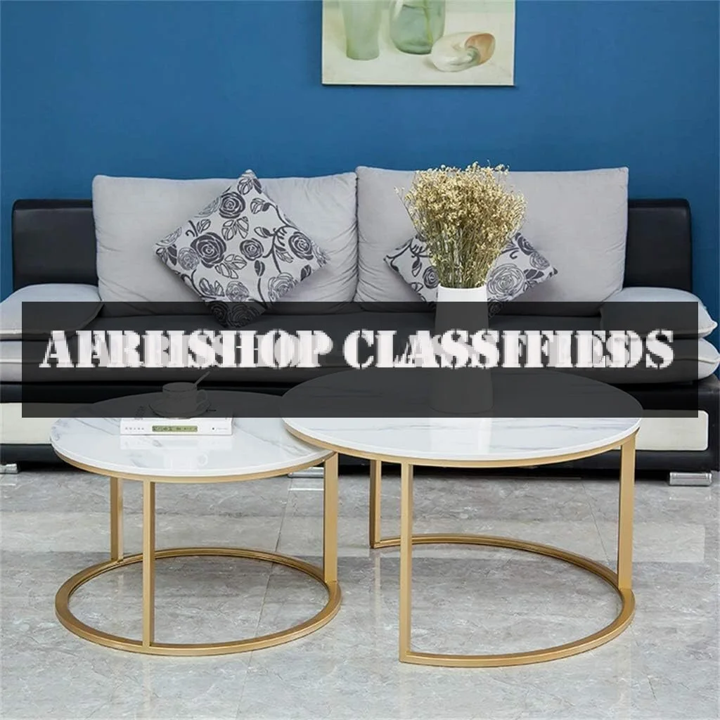 Dining Table; Round Marble Nesting Table