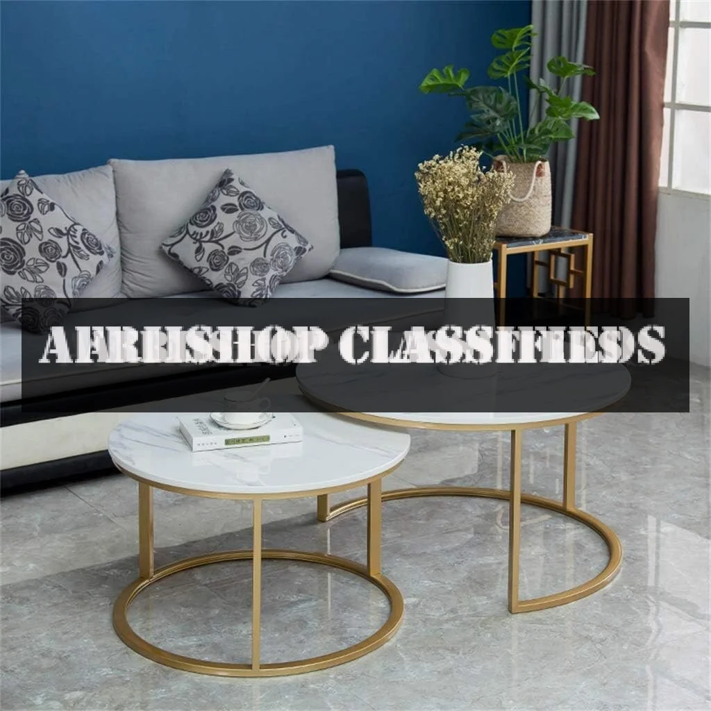 Dining Table; Round Marble Nesting Table
