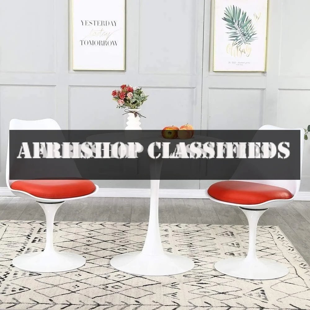 0.8M Round White Dining Table