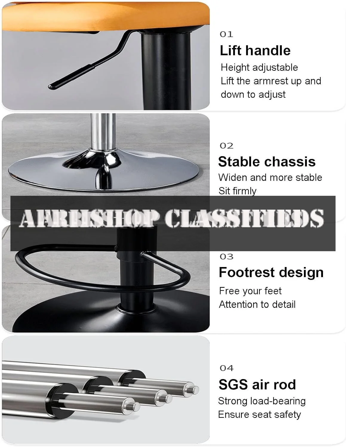 Barstool; Modern Leather Swivel Barstool