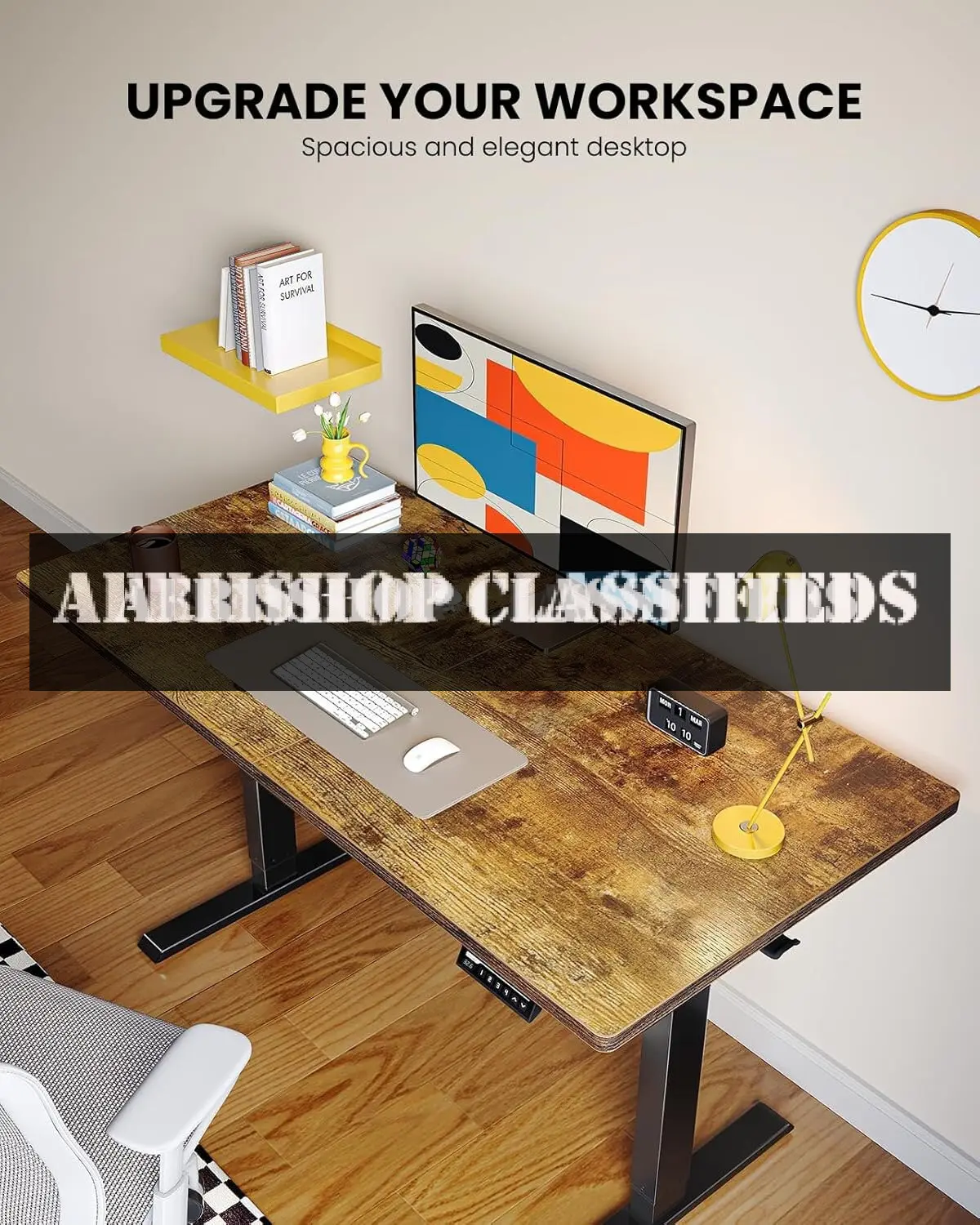 Vintage Brown Electric Standing Desk