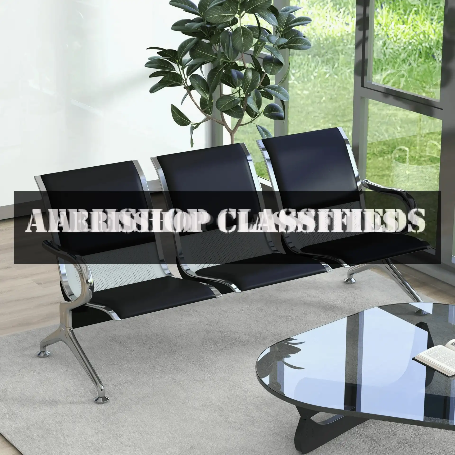 Reception Bench; Sleek Padded Waiting Bench