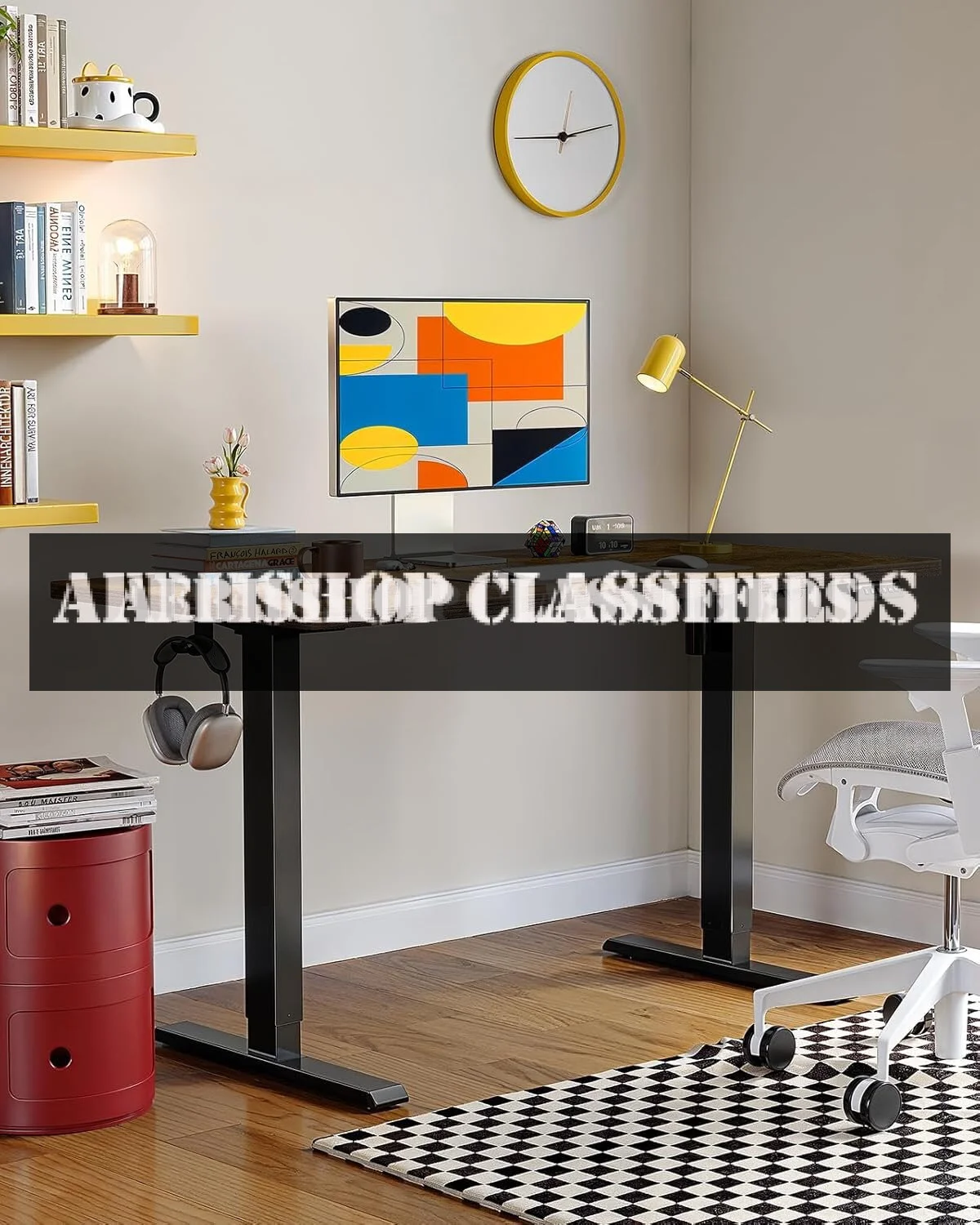 Vintage Brown Electric Standing Desk