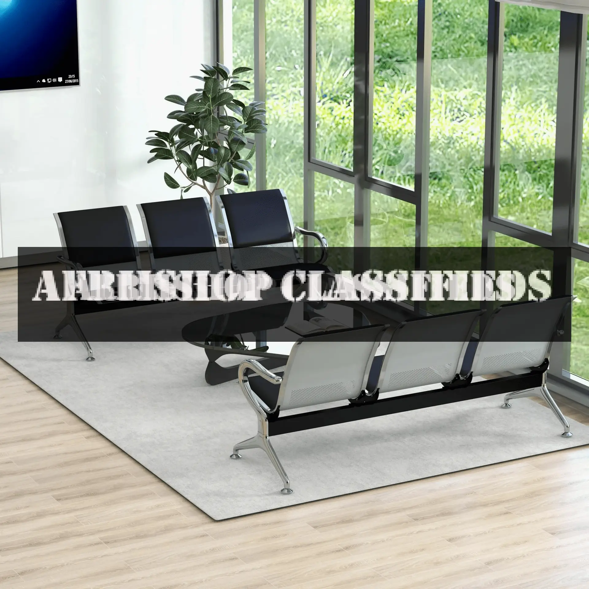Reception Bench; Sleek Padded Waiting Bench