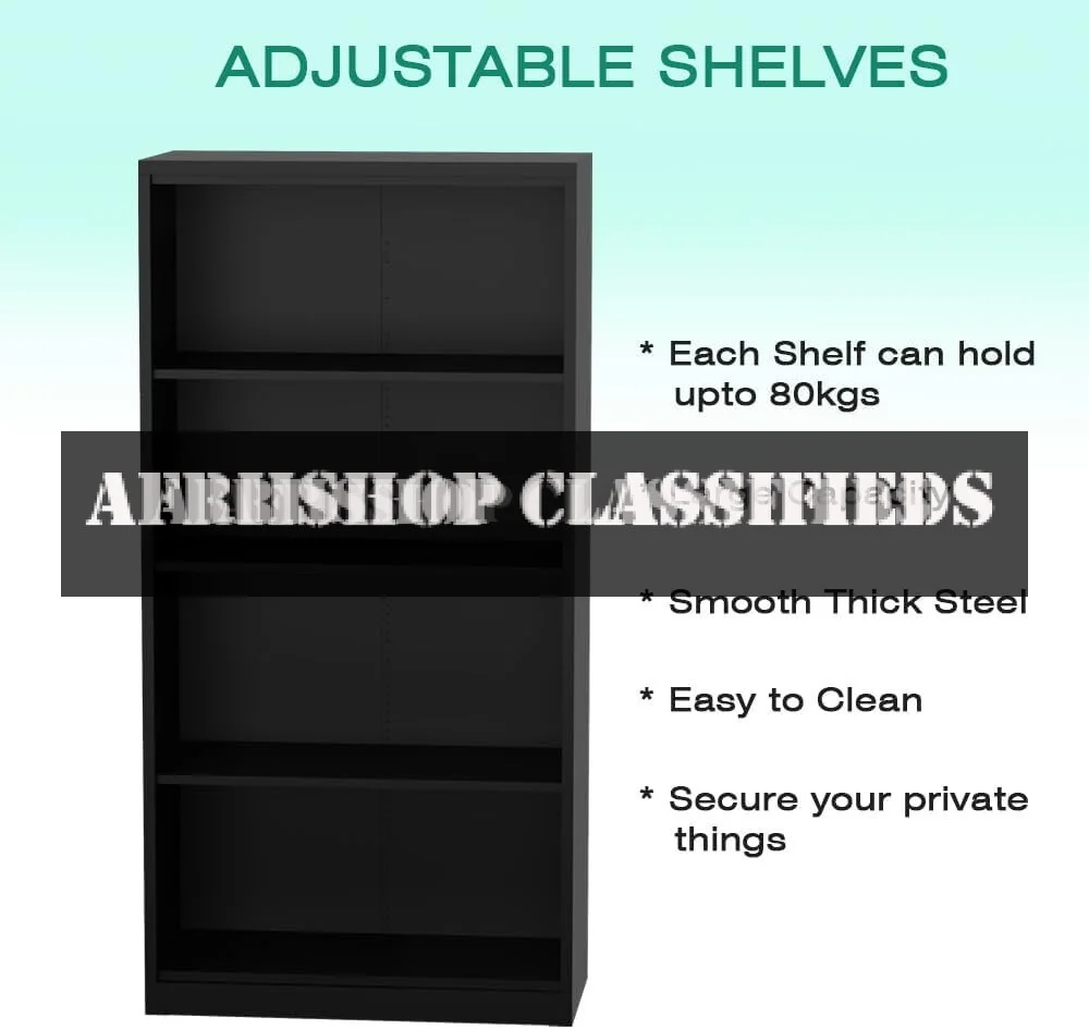 Bookshelf: 5-Tier, White Wooden, Storage Cabinet