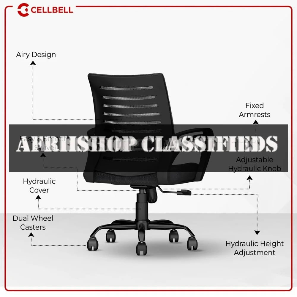 Office Chair: Black Mesh, Study & Computer, Ergonomic Design