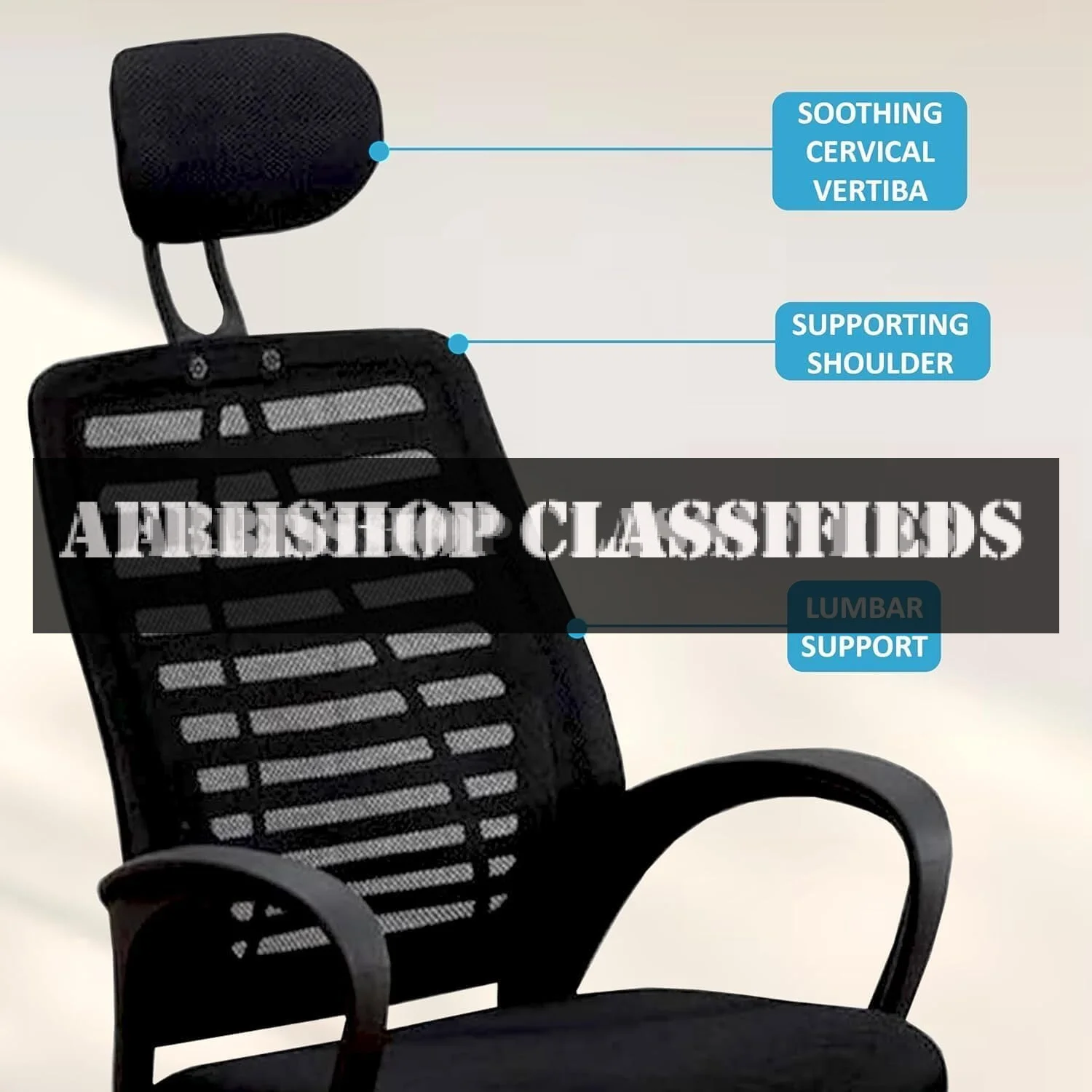 Office Chair: Mesh Design, Swivel, Milange Black Finish