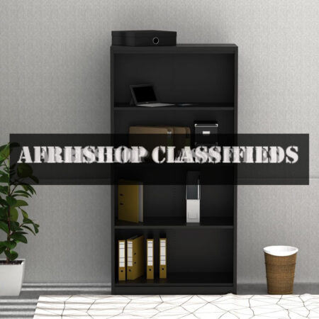 Bookshelf: 5-Tier, White Wooden, Storage Cabinet