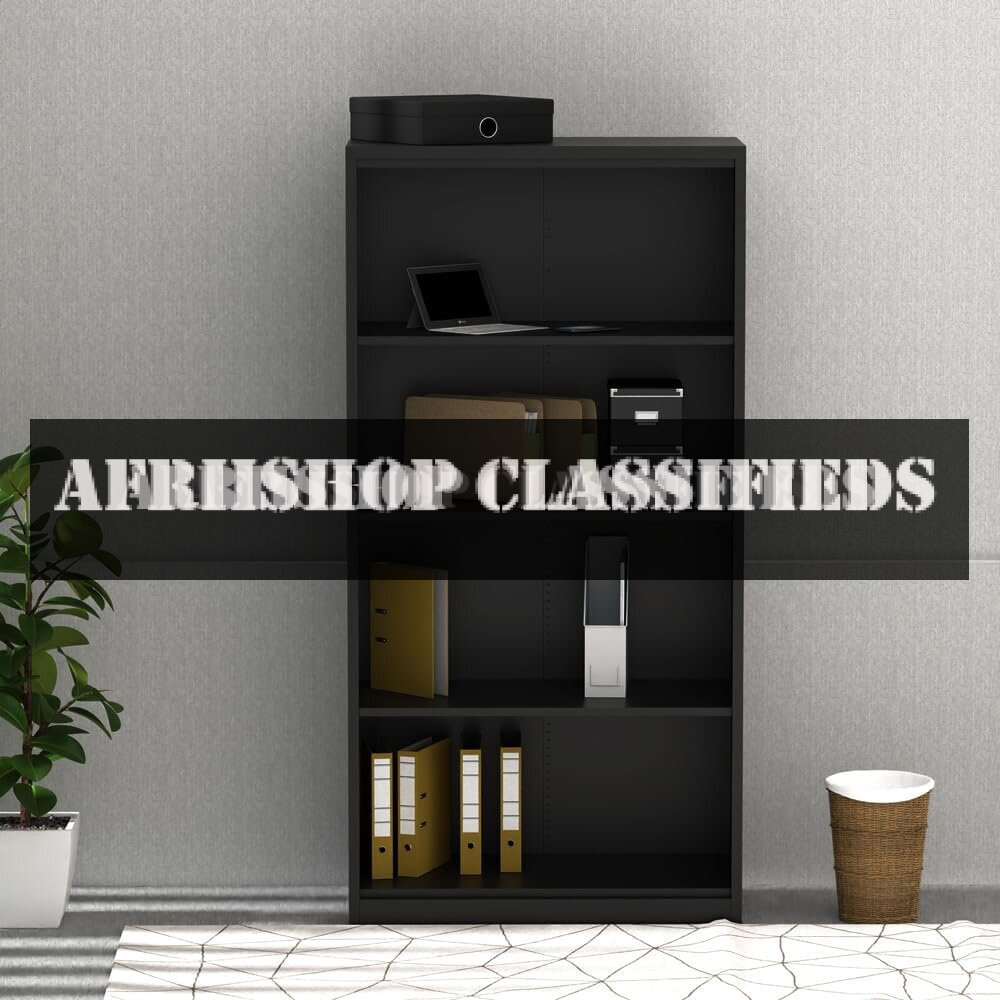 Bookshelf: 5-Tier, White Wooden, Storage Cabinet