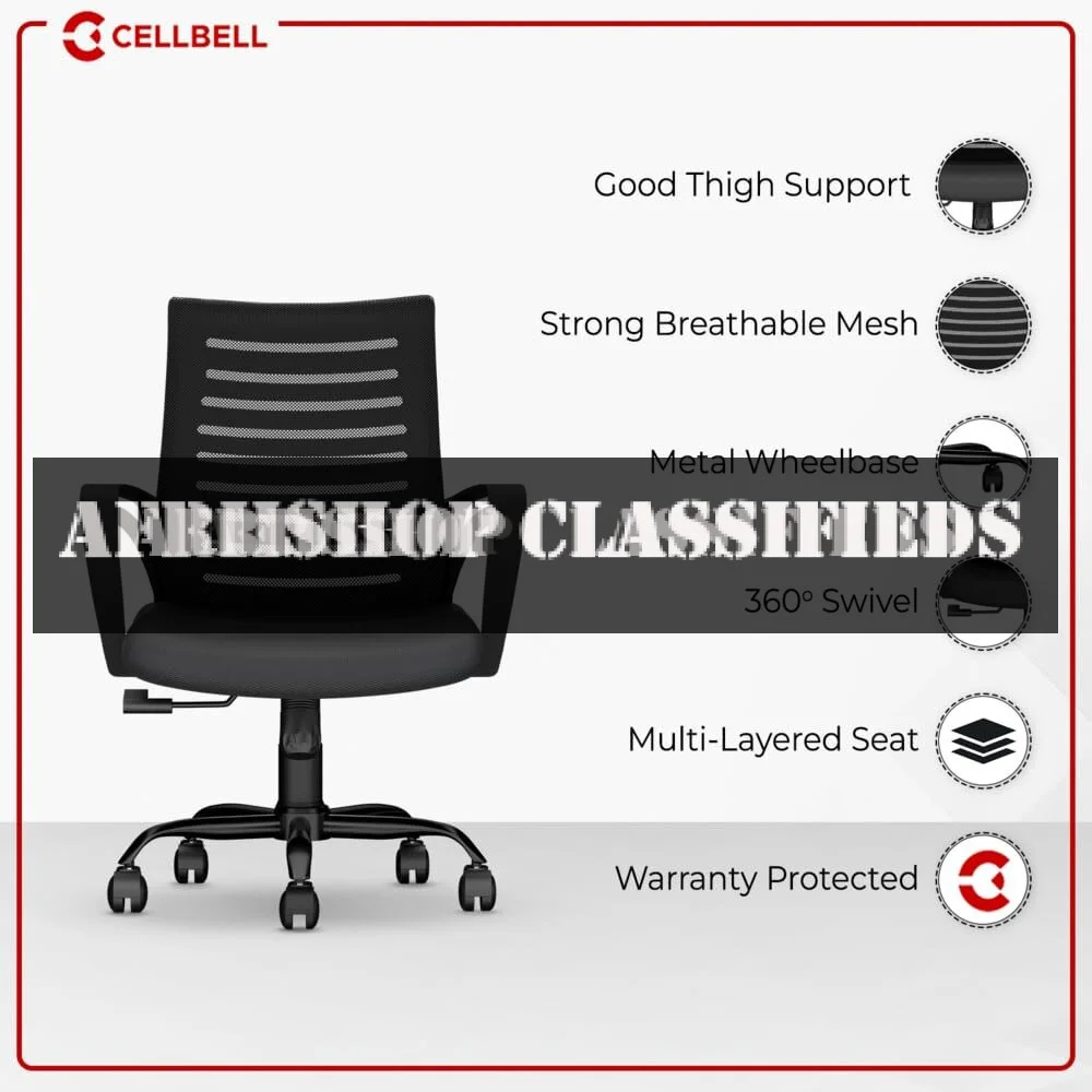 Office Chair: Black Mesh, Study & Computer, Ergonomic Design