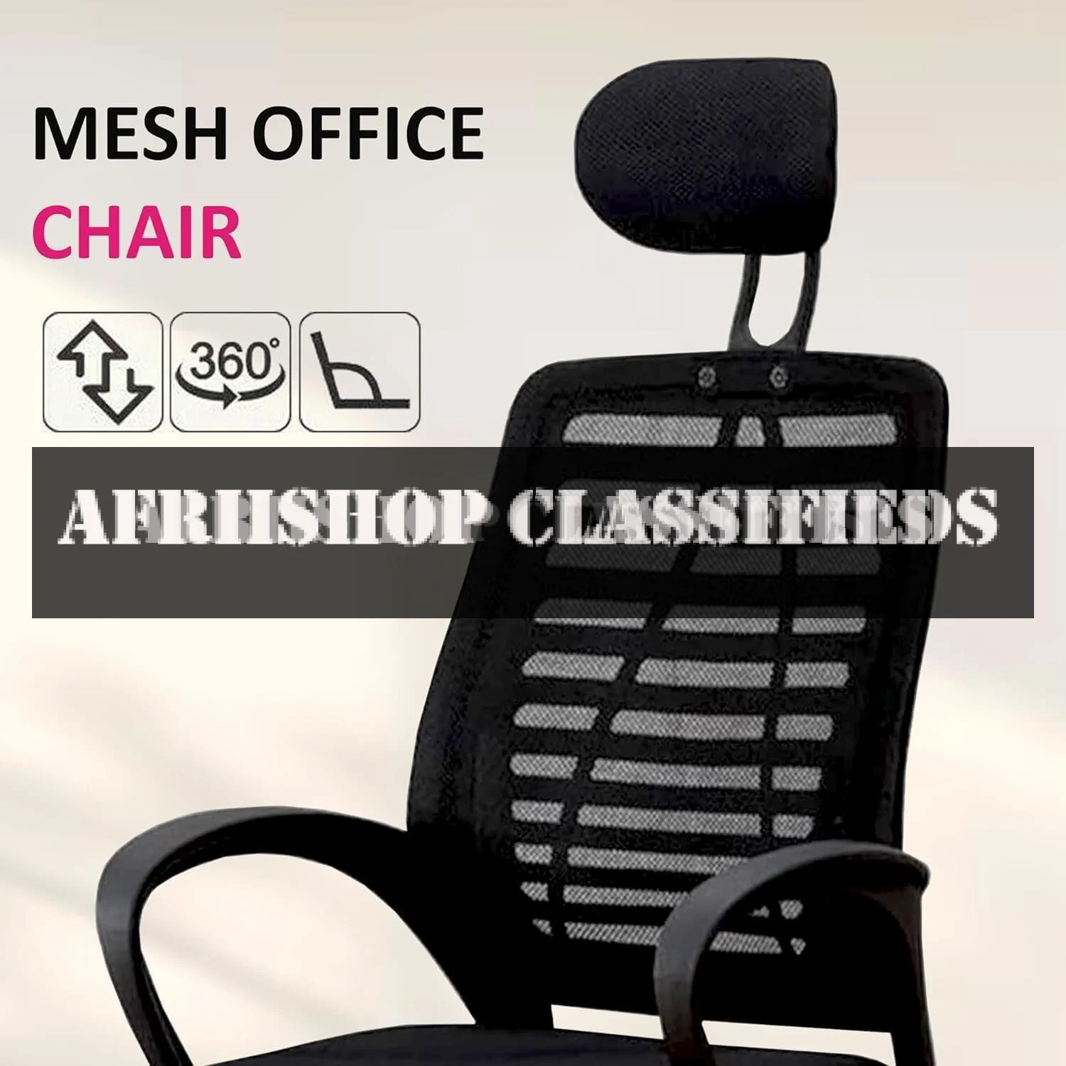 Office Chair: Mesh Design, Swivel, Milange Black Finish