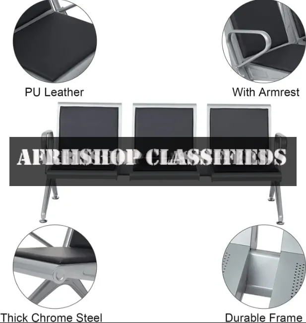 Waiting Bench: 3-Link Waiting Chair, Cushioned & Professional