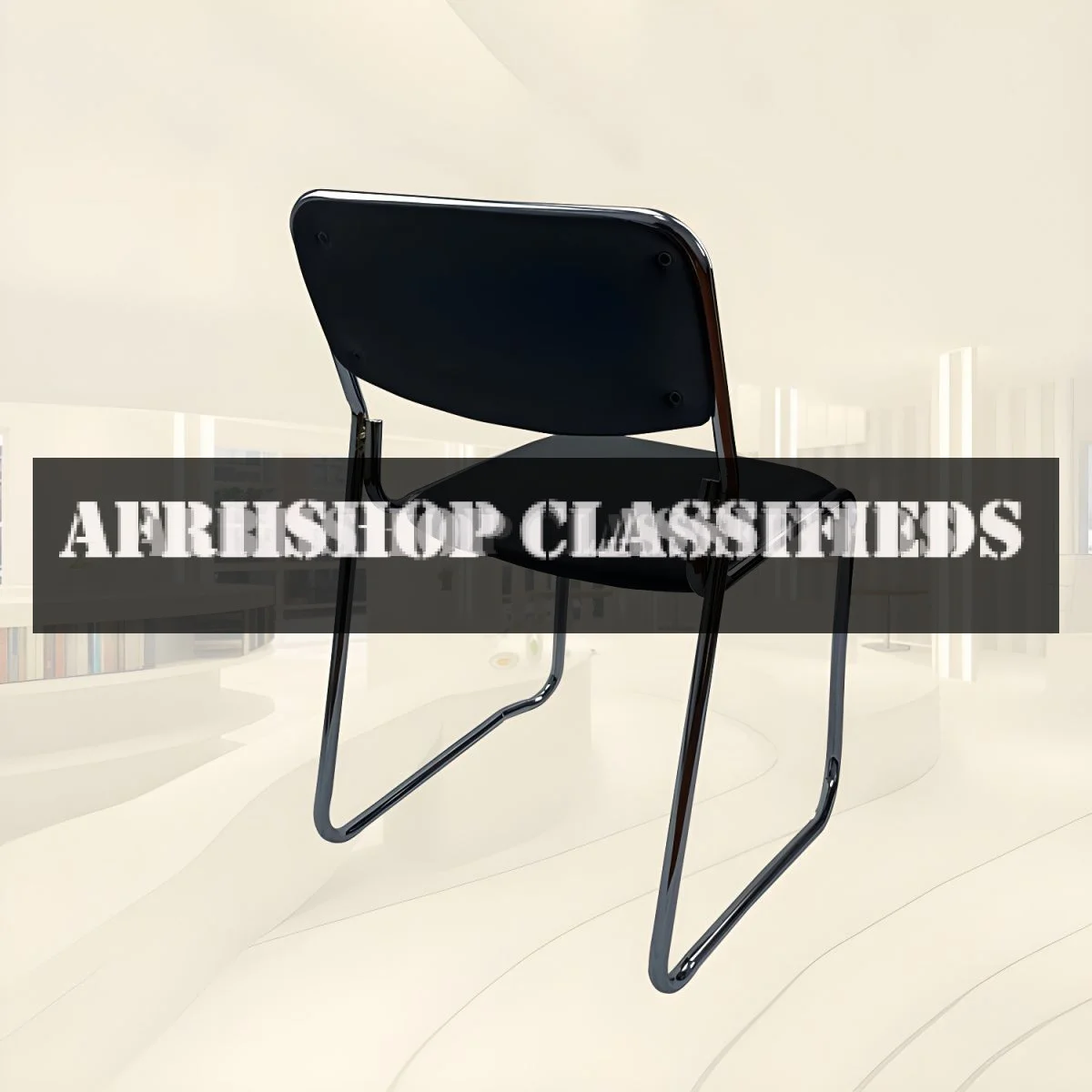 No Wheels Armless Conference Chrome Chair