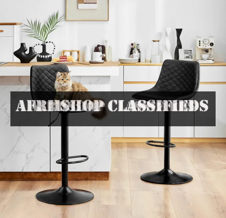 Barstool: Comfortable Black Height Adjustable Barstool