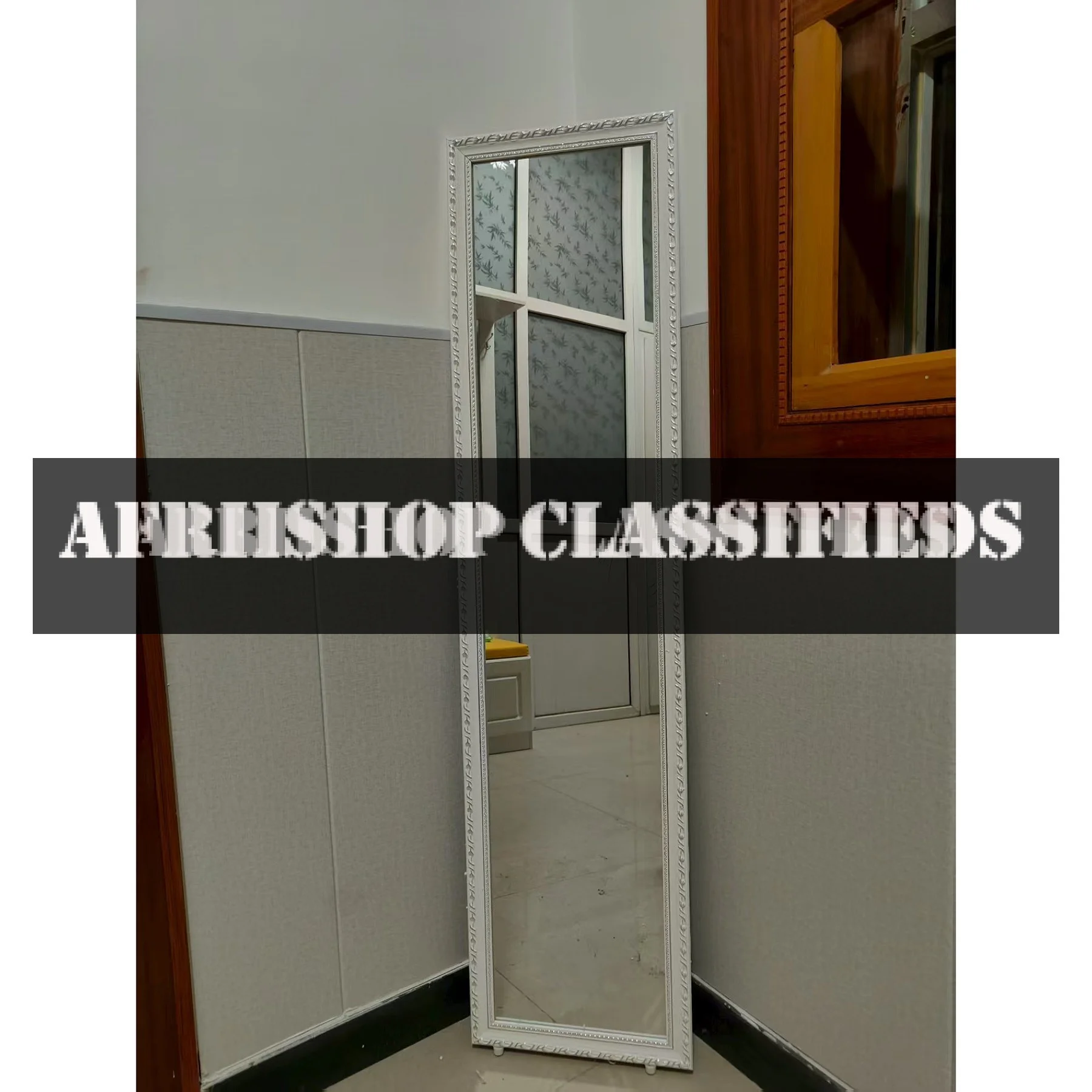 Standing Mirror; Full-Length Wooden Mirror