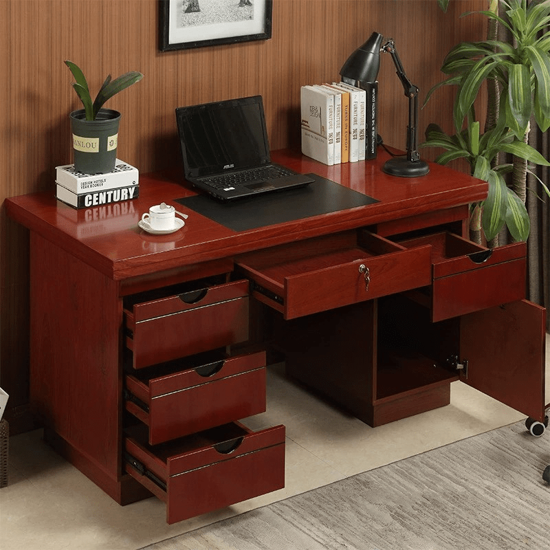 140cm Mahogany Office Desk – Elegant Executive Work Table