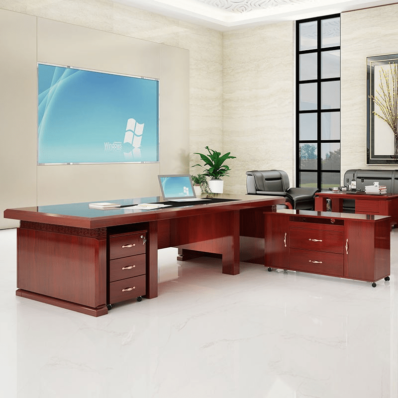 Office Desk on Sale in Kenya; 1.6 Meters Mahogany-Finish L-Shaped Executive Office Desk