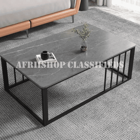 Coffee Table; Black Marble Coffee Table