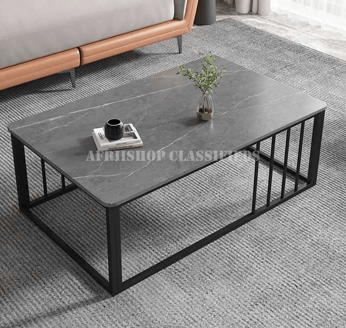 Coffee Table; Black Marble Coffee Table