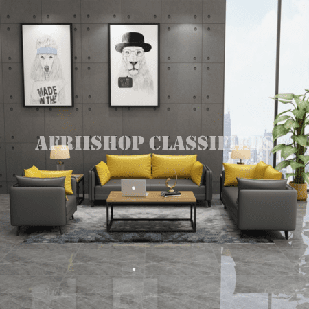 Office Sofa; 5 Seater Leather Home Office Sofa