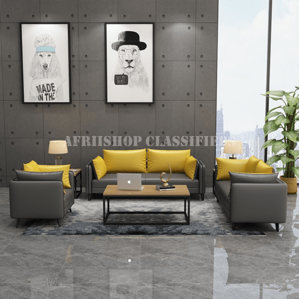 Office Sofa; 5 Seater Leather Home Office Sofa