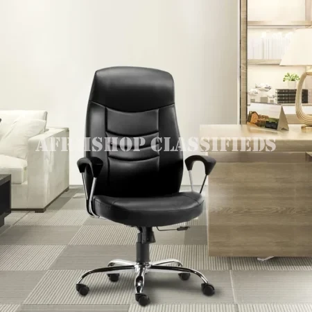 Office Chair : Height Adjustable Swivel Medium Back Office Leather Chair