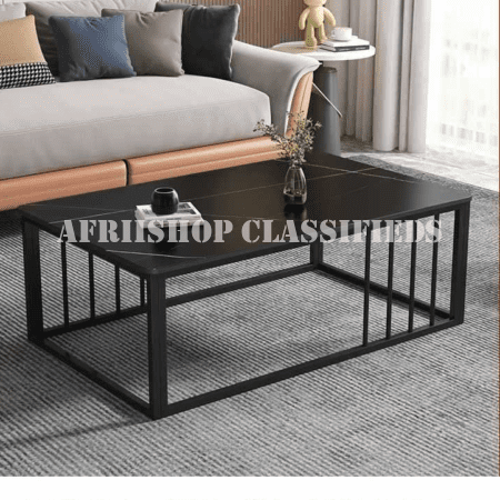 Coffee Table; Black Marble Coffee Table