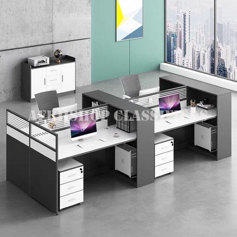 Office Workstation: 4 Way Module Office Workstation