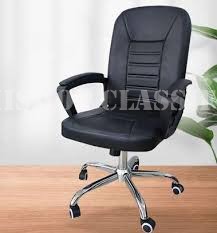 Office Chair : Height Adjustable Swivel Medium Back Office Leather Chair