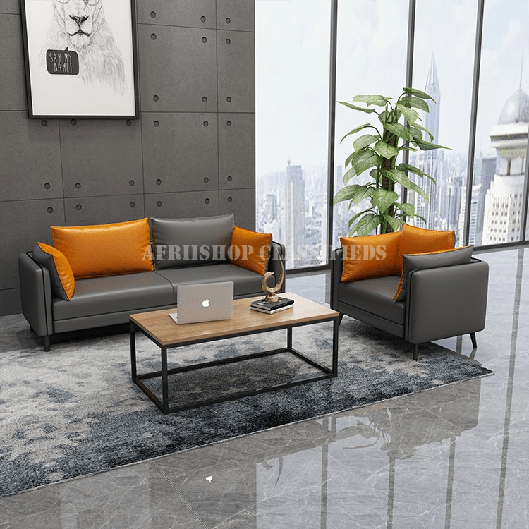 Office Sofa; 5 Seater Leather Home Office Sofa