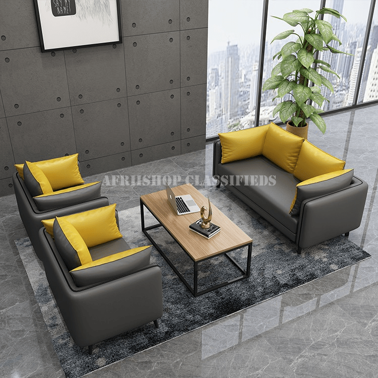 Office Sofa; 5 Seater Leather Home Office Sofa