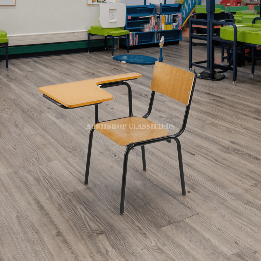 Kid’s Furniture on Sale in Kenya; Brown Wooden Chair With Writing Surface