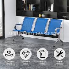 Banch; 3 Link Non Padded Mettallic Reception Waiting Bench
