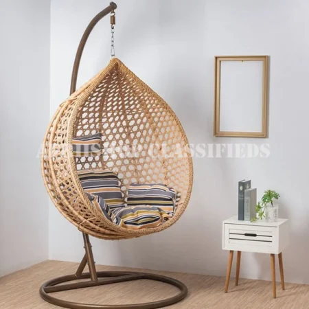 Home Chair; Contemporary Outdoor Wicker Chair with Metal Frame