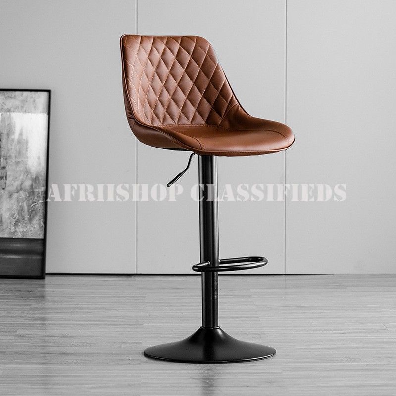 Home Bar Stool; Comfortable Leather Counter Stool with Height Adjustment