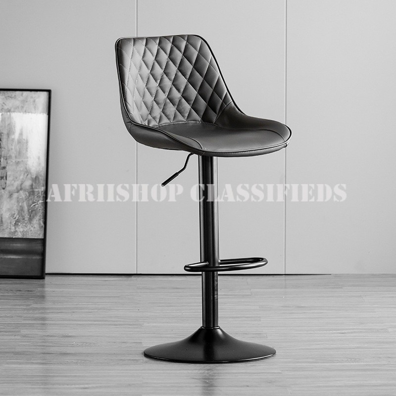 Home Bar Stool; Comfortable Leather Counter Stool with Height Adjustment