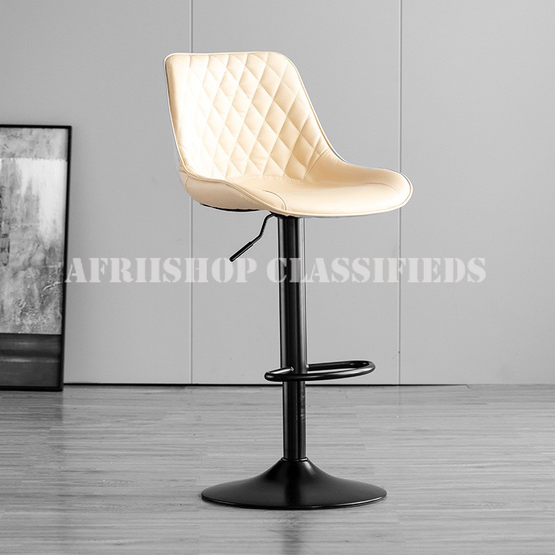 Home Bar Stool; Comfortable Leather Counter Stool with Height Adjustment