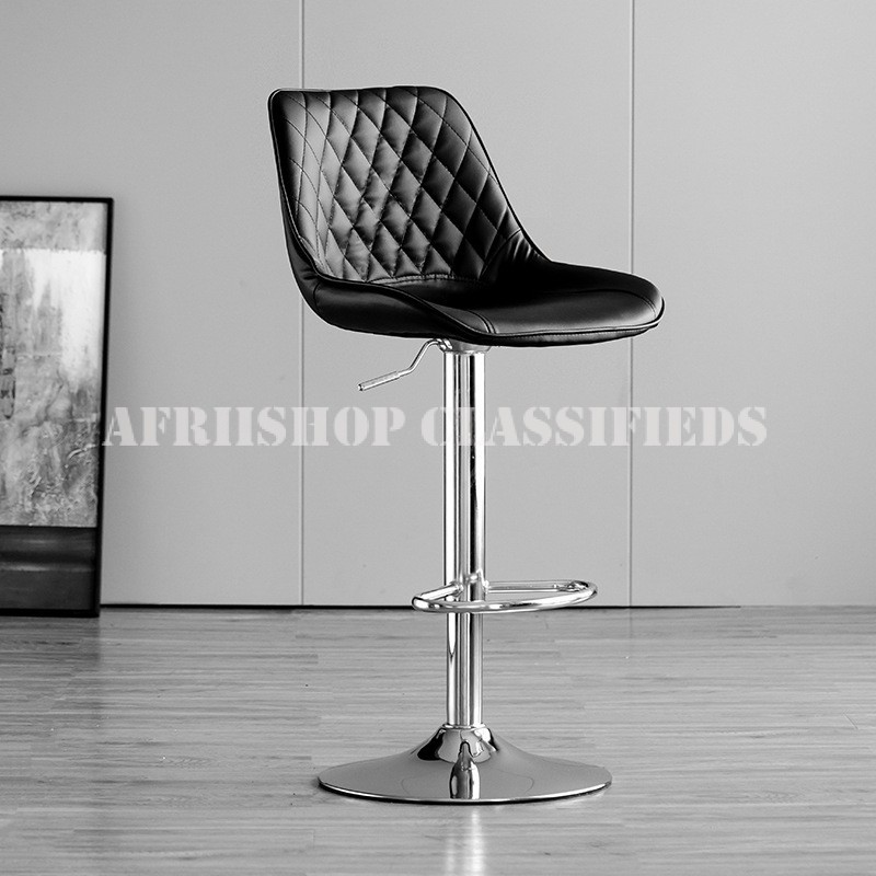 Home Bar Stool; Comfortable Leather Counter Stool with Height Adjustment