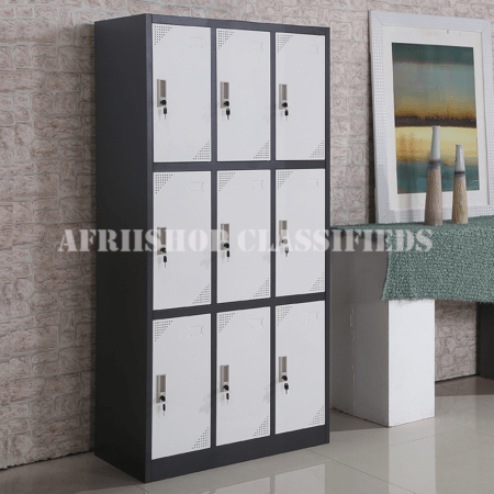 Office Cabinet; 9-Door Durable Office Cabinet