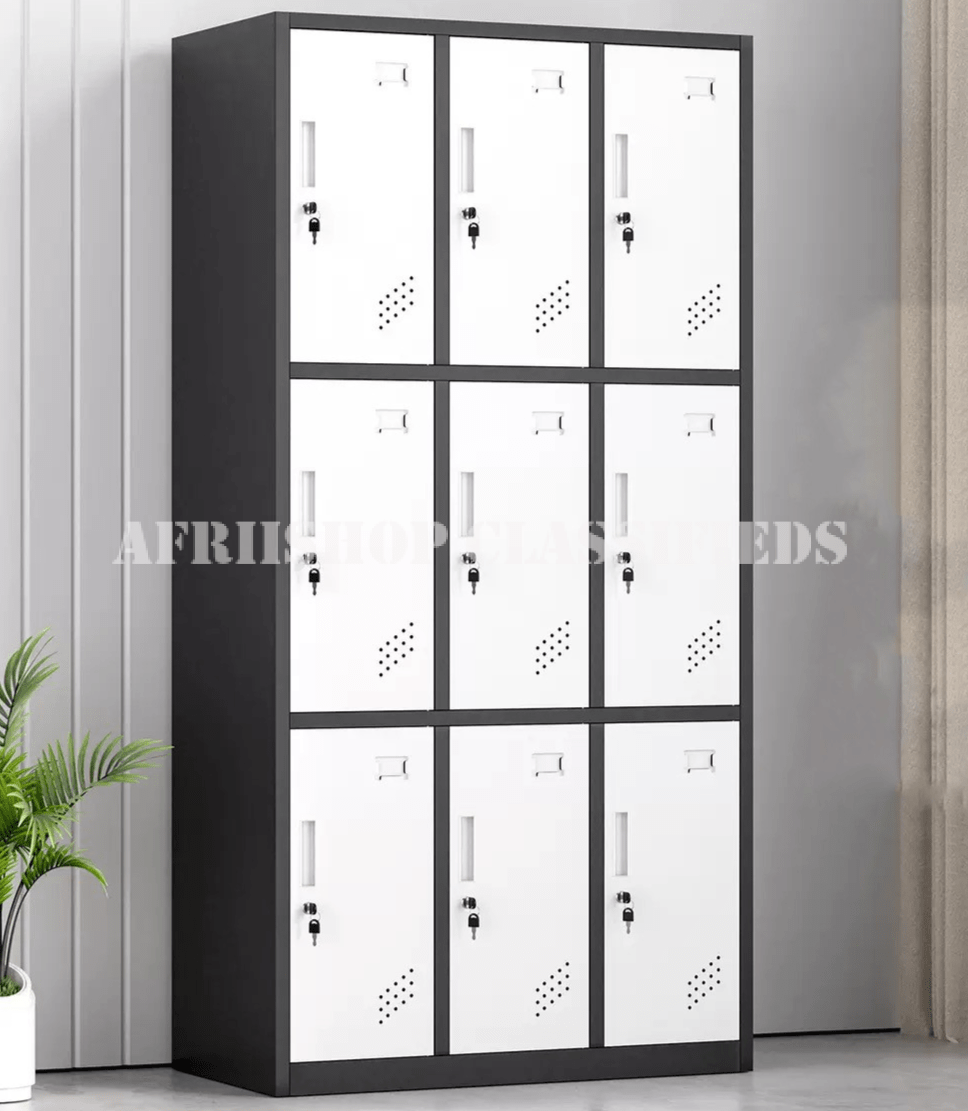 Office Cabinet; 9-Door Durable Office Cabinet