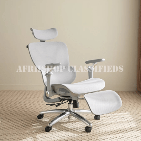 Office Chair; White Executive Orthopedic Chair