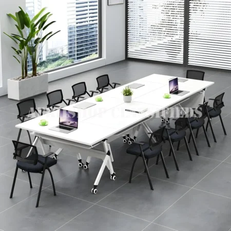 Office Table : White Foldable Office Table