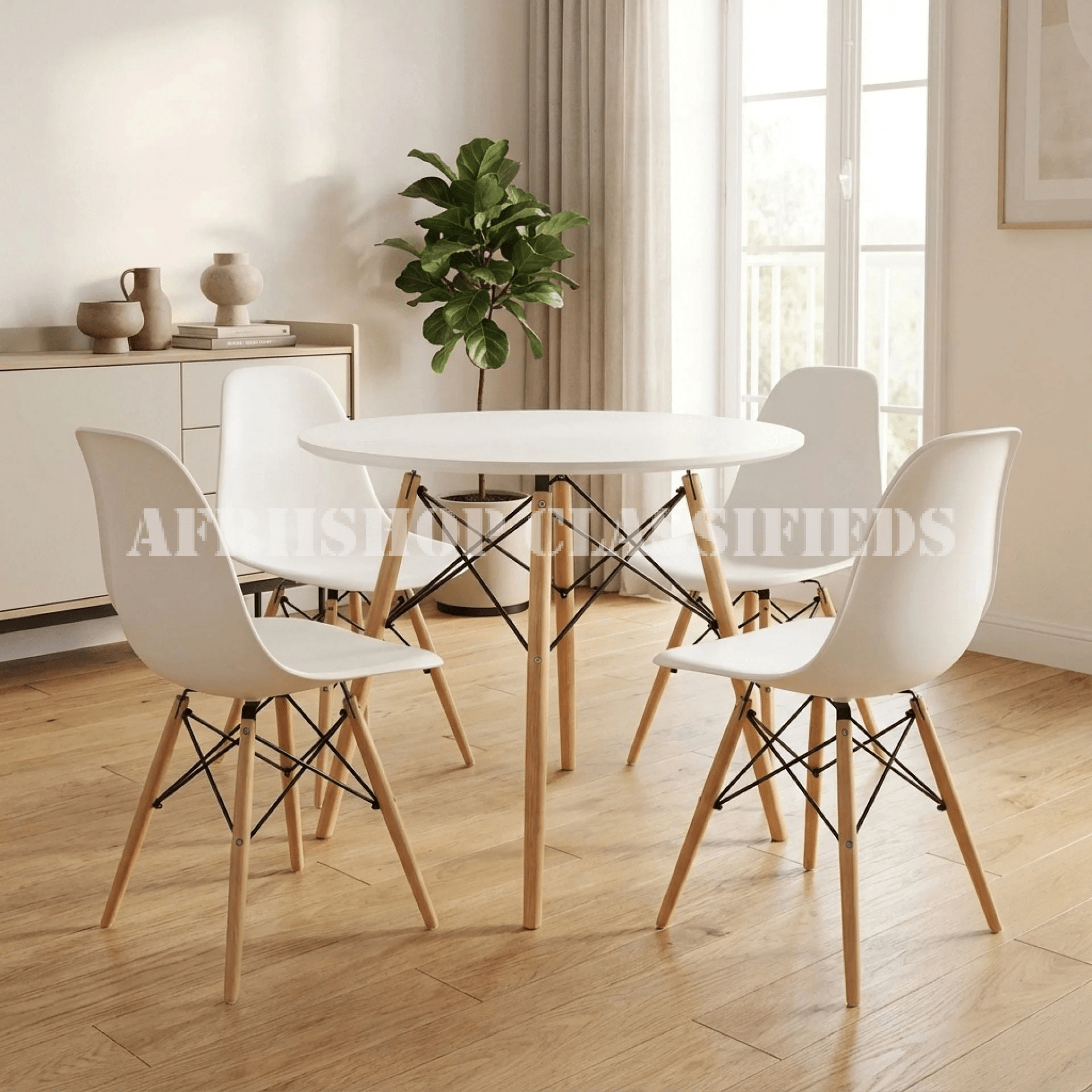 Home Table : Modern Round Wooden Dining Table