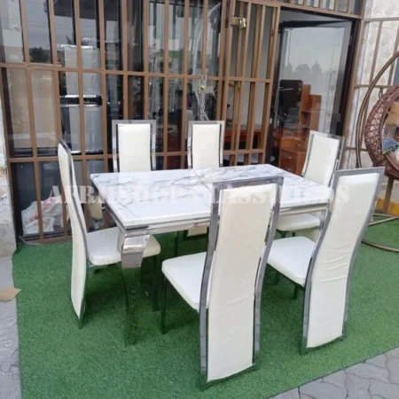 Dining Set: Marble 6 Seater Dining Set