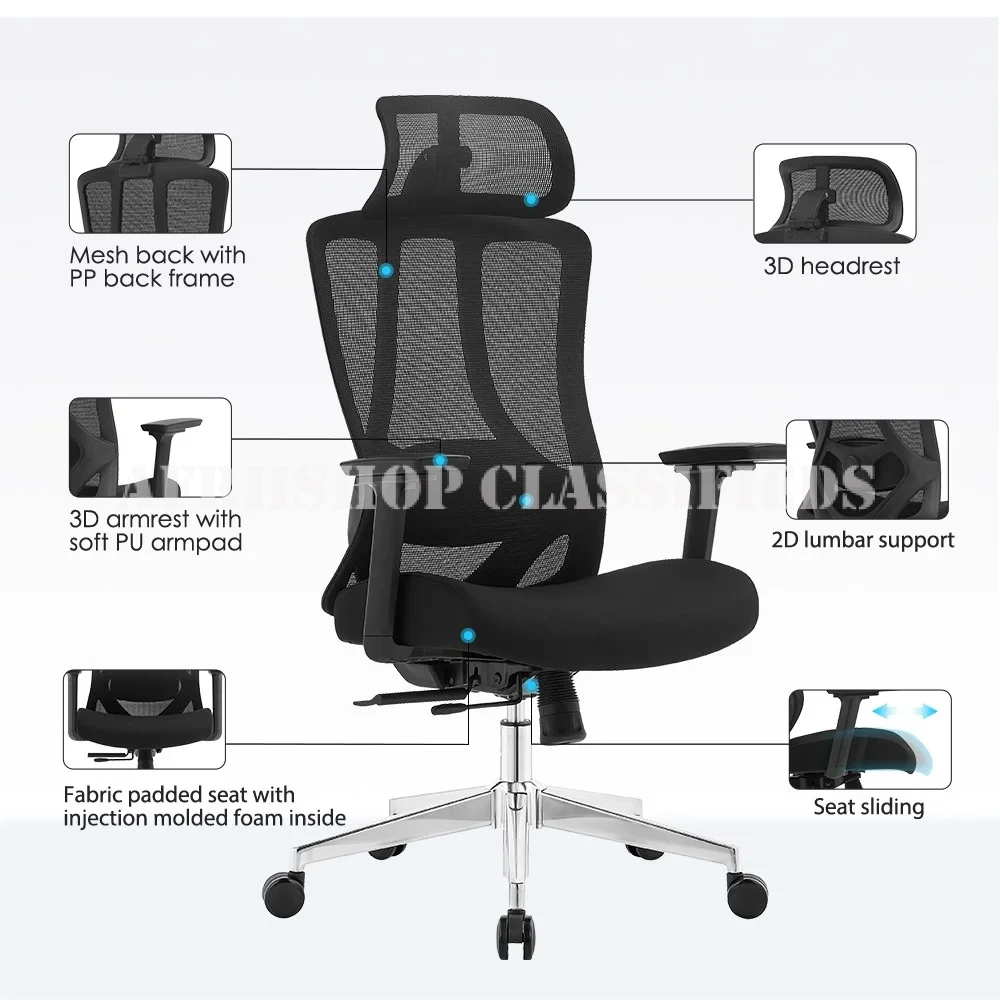 High Back Ergonomic Office Chair – Adjustable Lumbar Support Seat