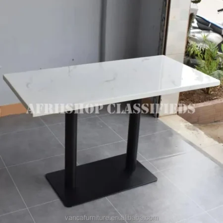 Home Table; Contemporary Rectangular 4 Seater Dining Table with Natural Wood Top