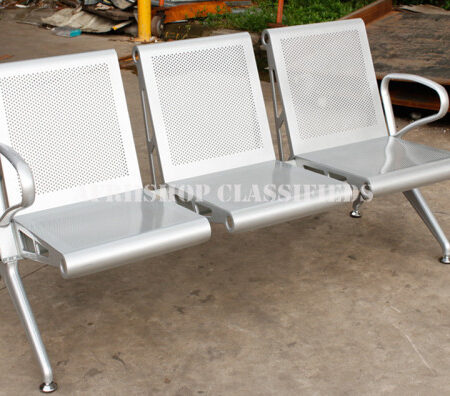 Office Bench: 3 Seater Steel Office Bench