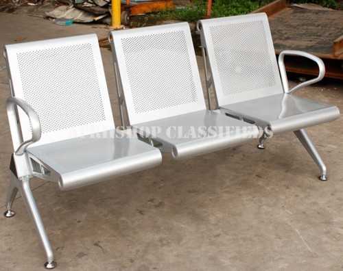 Office Bench: 3 Seater Steel Office Bench