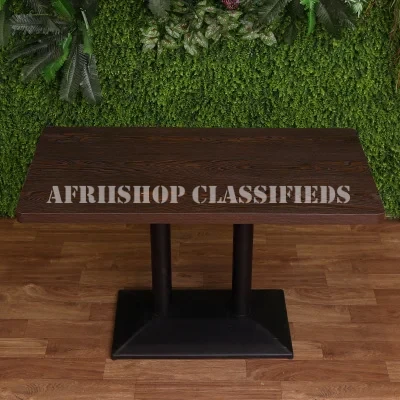 Home Table; Contemporary Rectangular 4 Seater Dining Table with Natural Wood Top